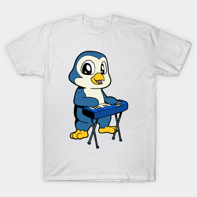 Cartoon penguin playing keyboard - Penguin Keyboard Player - T-Shirt